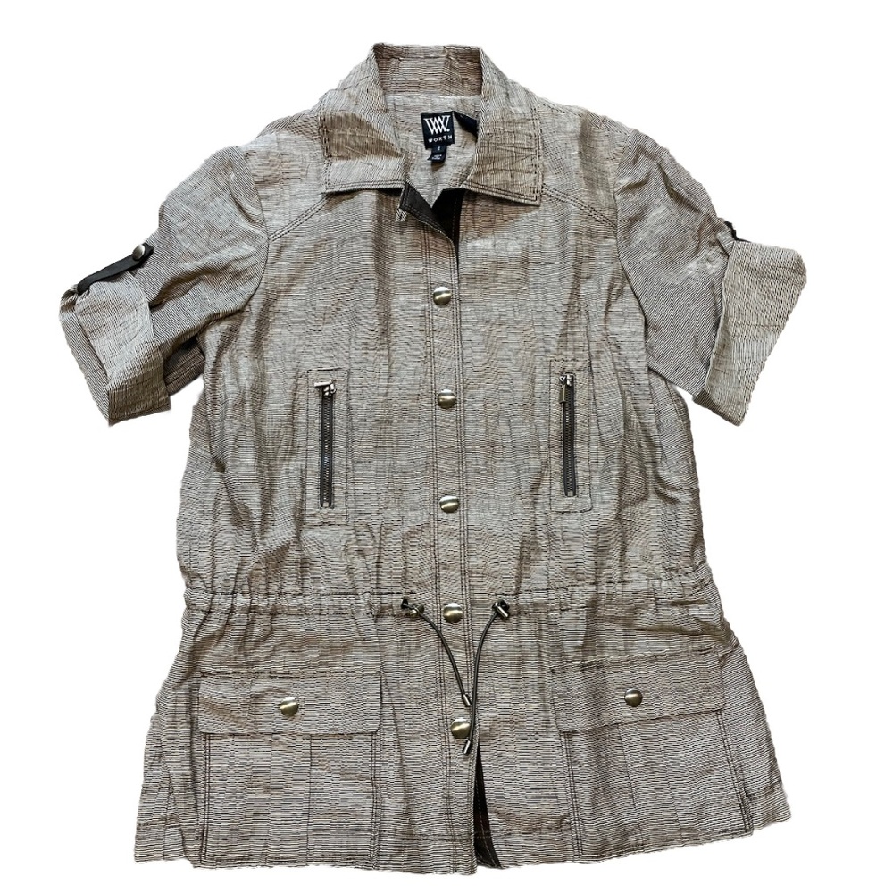 Worth New York Pinstripe Short Sleeve Jacket